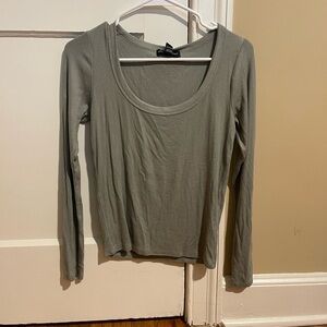 Olive Green Long Sleeve Top